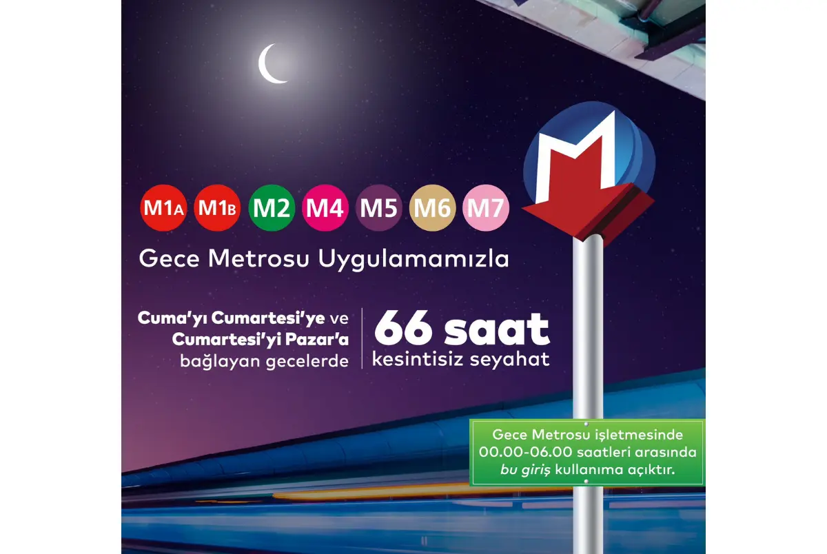 Istanbul Night Metro Service Continues